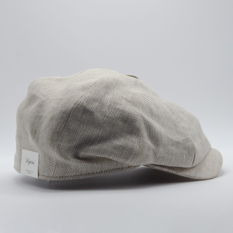 Ljusbeige Wigéns News Boy Classic Cap sedd från sidan