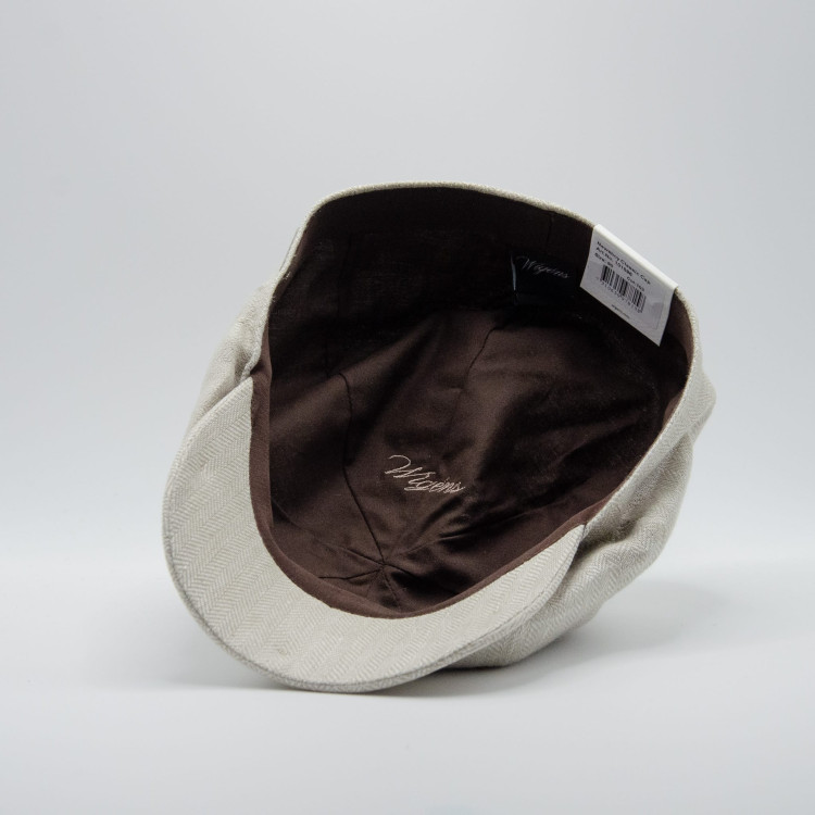 Insida av ljusbeige Wigéns News Boy Classic Cap med foder