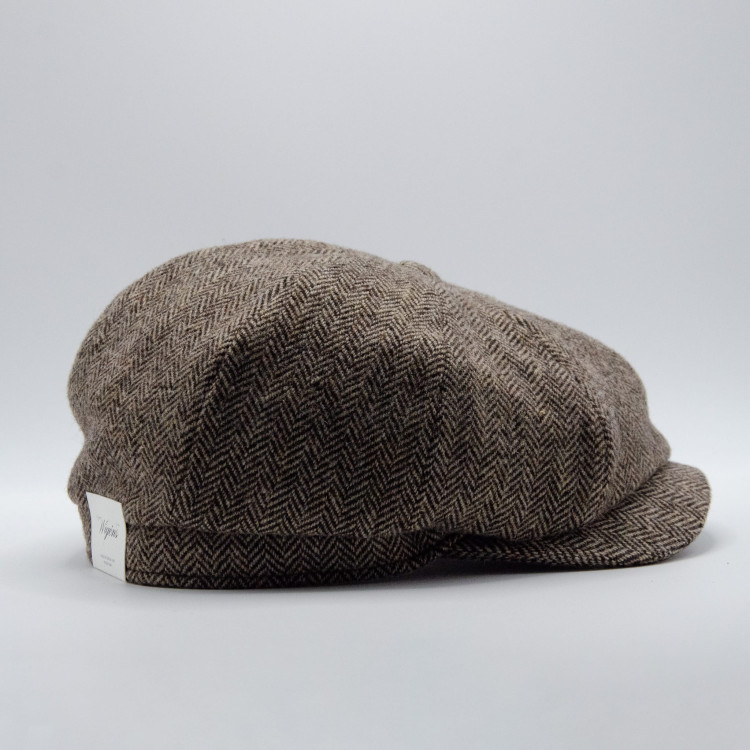Brunmelerad Wigéns News Boy Classic Cap sedd från sidan